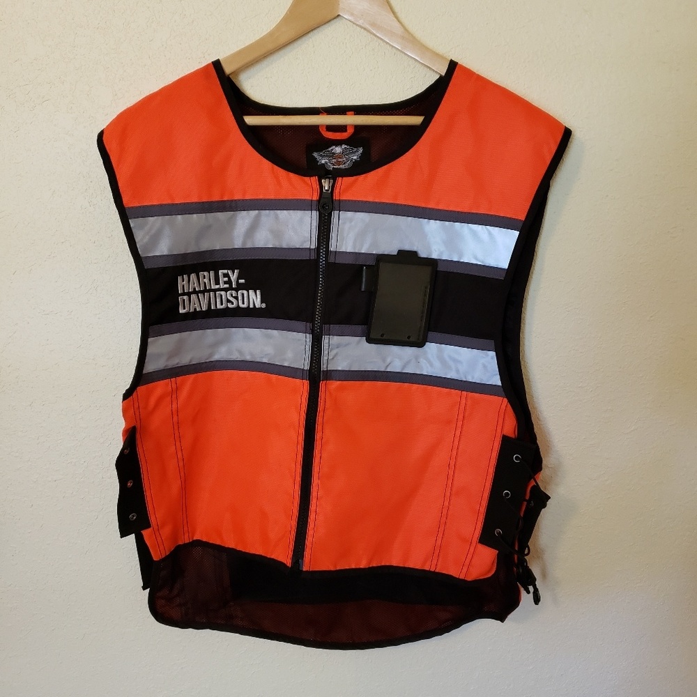 Harley Davidson vest hi vis with ID pouch